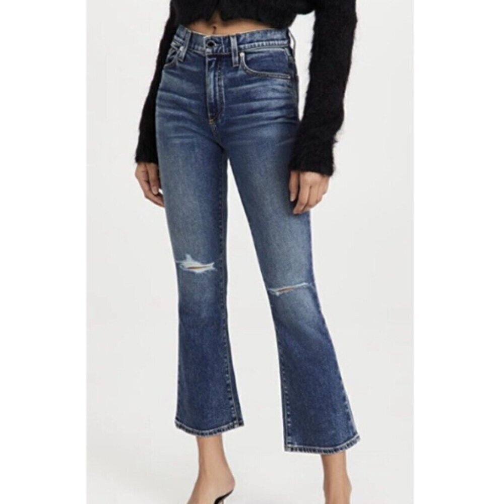 Le Jean Bella Mid-rise Crop Kick Flare Jeans 24 Distressed revolve 28834
